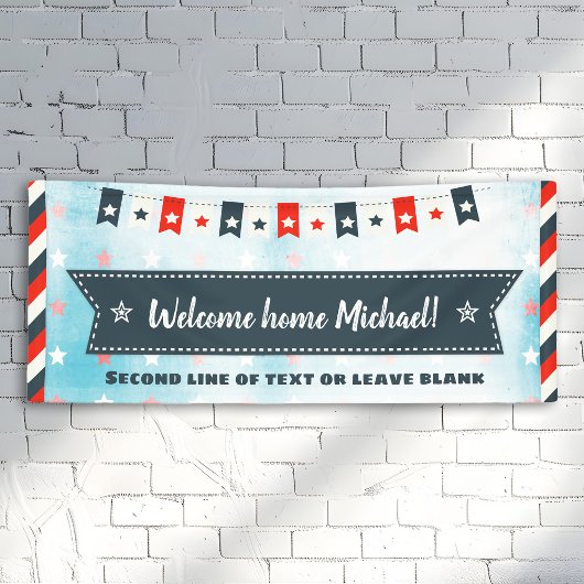 Willkommen Zuhause Rot-Weiß- und Blau-US Flagge Banner