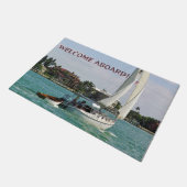 Willkommen Zuhause Segeltor Mat Fußmatte (Schrägansicht)