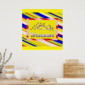 WILLKOMMEN ZUHAUSE SILVER SCHNITTE UND RAINBOW UMG POSTER (Küche)