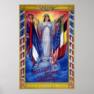 Willkommen Zuhause Unsere Gallant Boys Vintag WWI  Poster