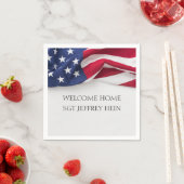 Willkommen Zuhause USA-Flagge Militär-Party Serviette (Beispiel)