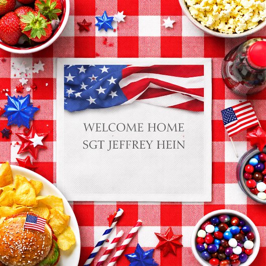 Willkommen Zuhause USA-Flagge Militär-Party Serviette