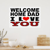 Willkommen Zuhause Vater I Liebe You Poster (Küche)