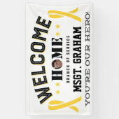 Willkommen Zuhause Yellow Ribbon Militärmitglied Banner (Vertikal)