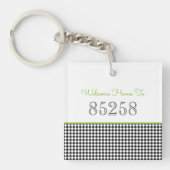 Willkommen Zuhause zum ZIP CODE Black Green Classi Schlüsselanhänger (Vorderseite)