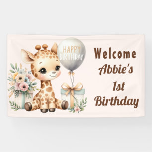 Willkommen zum 1. Geburtstag des kleinen Mädchens Banner