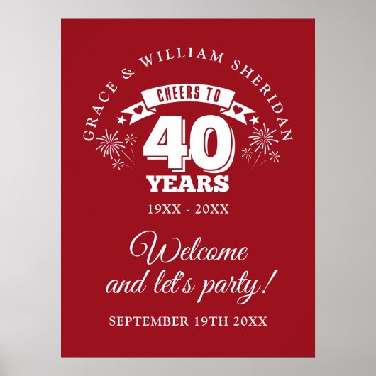 Willkommen zum 40. Geburtstag von Ruby Poster (Vorne)