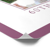 Willkommen zum 60. Geburtstag mit lila Blumenfoto Poster (Ecke)