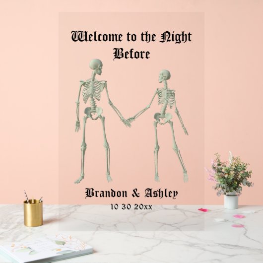 Willkommen zum Abendessen vor der Probe Acrylschild (Hochzeit)