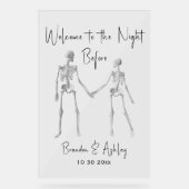 Willkommen zum Abendessen vor der Probe Black Acrylschild (Vorderseite)