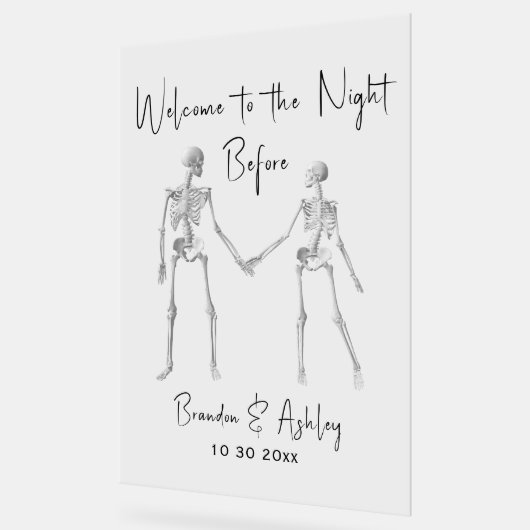 Willkommen zum Abendessen vor der Probe Black Acrylschild (Winkel)