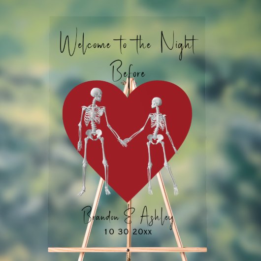 Willkommen zum Abendessen vor der Probe Rot Acrylschild (Neutral)