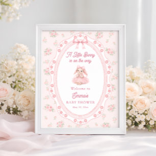 Willkommen zum Baby-Shower-Mädchen 'Little Bunny O Poster
