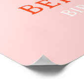 Willkommen zum ersten Geburtstag mit Pink Strawber Poster (Ecke)