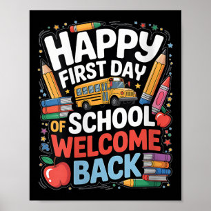 Willkommen zum ersten Schultag Damen Happy First D Poster