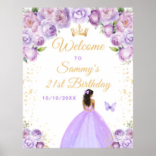Willkommen zum Geburtstag der dunkelhäutigen Prinz Poster