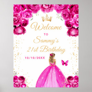 Willkommen zum Geburtstag der Prinzessin mit heißr Poster