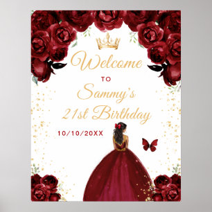Willkommen zum Geburtstag der rothäutigen Prinzess Poster