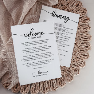 Willkommen zum Hochzeitswochenende und Brief mit P Einladung