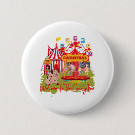 Willkommen zum Landkreis angemessen - Karneval Button