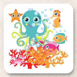 Willkommen zum Ozean Getränkeuntersetzer