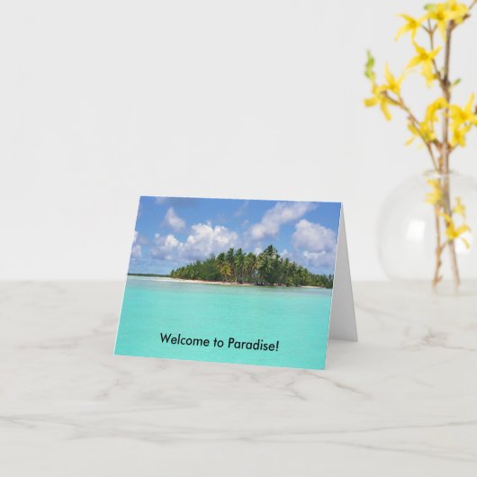 Willkommen zum Paradies! Karte (Gelbe Blume)