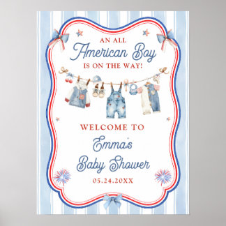 Willkommen zur All-American-Boy-Baby-Party Poster