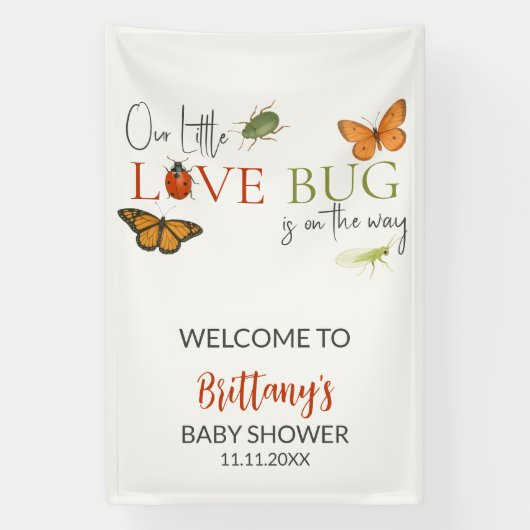 Willkommen zur Baby Shower Little Love Bug Banner (Vertikal)
