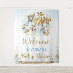 Willkommen zur Baby-Shower-Party für Jungen im tro Wandteppich