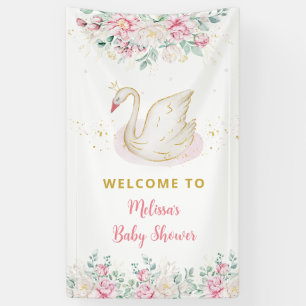 Willkommen zur Baby Shower Prinzessin Schwan Banner