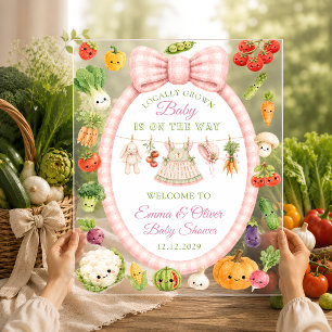Willkommen zur Babyparty auf dem lokalen Bauernmar Acrylschild