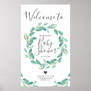 Willkommen zur Babyparty Bayou Botanicals Poster
