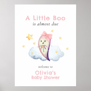 Willkommen zur Babyparty für das kleine rosa Geist Poster