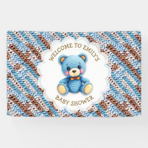 Willkommen zur Babyparty Gehäkelter Teddybär Banner