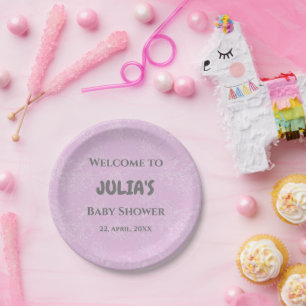 Willkommen zur Babyparty  Pappteller