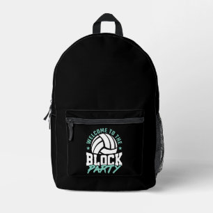 Willkommen zur Block-Party lustiges Volleyball Bedruckter Rucksack