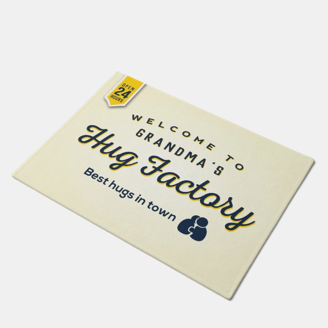 Willkommen zur Großmutter-Umarmungs-Fabrik, beste Fußmatte (Schrägansicht)