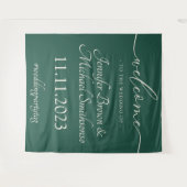 Willkommen zur Hochzeit Christmas Green Wandteppich (Vorderseite (Horizontal))