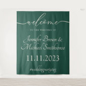 Willkommen zur Hochzeit Christmas Green Wandteppich (Vorderseite)