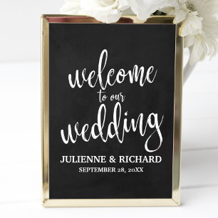 Willkommen zur Hochzeit Schiefertafel 20x25cm Schi Poster
