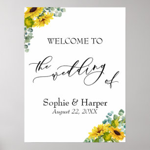 Willkommen zur Hochzeit von Eukalyptus & Sonnenblu Poster