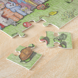 Willkommen zur Katzen-Stadt Puzzle