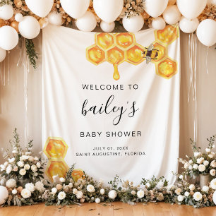 Willkommen zur rustikalen Babyparty ROMY Honey Bum Wandteppich