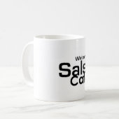 Willkommen zur Salsa Café Kaffeetasse (Vorderseite Links)