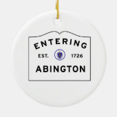 Willkommen zur Stadt von Abington MA Keramikornament (Hinten)