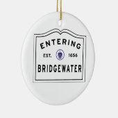Willkommen zur Stadt von BRIDGEWATER MA Keramikornament (Rechts)