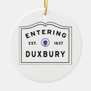 Willkommen zur Stadt von Duxbury MA Keramik Ornament