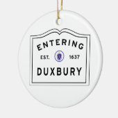 Willkommen zur Stadt von Duxbury MA Keramik Ornament (Links)