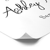 Willkommen zur Taufe mit rosa Perlen-Schleife  Poster (Ecke)