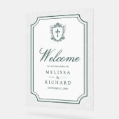 Willkommen zur viktorianischen katholischen Hochze Acrylschild (Winkel)